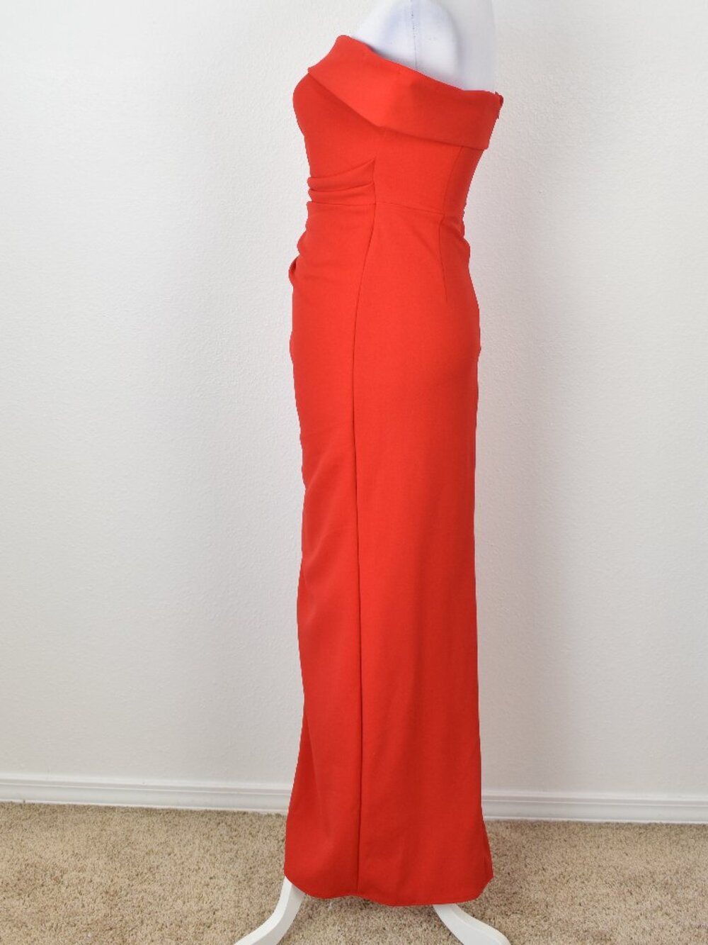 Saints & Secrets Cha Cha Off Shoulder Thigh Split Maxi Dress Red - S - Picture 5 of 10